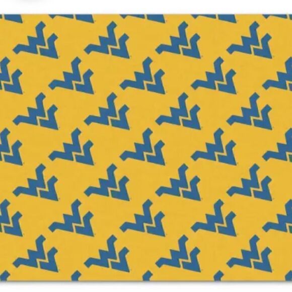 West Virginia 21”Square Collegiate Bandanna Yellow/Blue Mountaineer Apparel - Picture 2 of 3